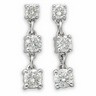 Three Stone Diamond Dangle Earrings 1 CTW Ref 549746