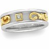 Two Tone Etruscan Diamond Band 6.5mm Wide .17 CTW Diamond Ref 388821