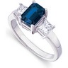 Genuine Blue Sapphire and Diamond Ring 7 x 5mm Ref 503645