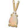 Genuine Opal and Diamond Cabochon Pendant 9 x 6mm Ref 652597