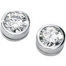 Moissanite Bezel Stud Earrings