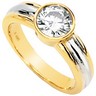 Two Tone Created Moissanite Engagement Ring 6.5mm 1 Carat Ref 568082
