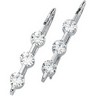 3-Stone Created Moissanite Earrings | 4 mm | 1-1/2 carat TW | SKU: 62092