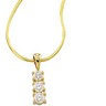 3 Stone Diamond Pendant Slide on Chain .75 Carat Ref 139223