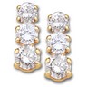Three Stone Diamond Earrings .9 CTW Ref 699419