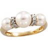 Freshwater Cultured Pearl & Diamond Ring | 7.0 - 7.5 mm & 5.0 - 5.5 mm | SKU: 62780