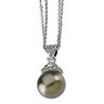 Black Freshwater Cultured Pearl and Diamond Necklace 9mm Ref 293048