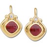 Genuine Mozambique Garnet and Diamond Earrings .06 CTW 6mm Ref 177797