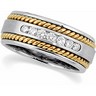 Two Tone Hand Woven Diamond Duo Wedding Band Ref 755621