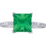 Chatham Created Emerald and Diamond Ring 8mm .17 CTW Ref 732998