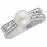 14KW 8mm Freshwater Cultured Pearl and .2 CTW Diamond Ring Ref 249982