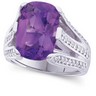 Genuine Amethyst and Diamond Ring 14 x 10mm .38 CTW Ref 969435