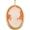 Genuine Carnelian Shell Cameo Brooch or Pendant 27.5 x 21.25mm Ref 796407