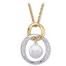 Two Tone Akoya Pearl and Diamond Necklace 7.5mm .17 CTW Ref 689265