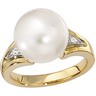 South Sea Cultured Pearl and Diamond Ring | .08 carat TW | 12 mm Near Round | SKU: 64478