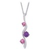 Amethyst Rhodolite Garnet and Pink Tourmaline Necklace .08 CTW Ref 335106