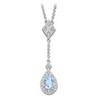 Genuine Aqua and Diamond Necklace 6 x 4mm .17 CTW Ref 726037