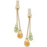 Genuine Peridot Citrine and Diamond Earrings Ref 979396