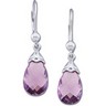 Genuine Amethyst Earrings 12 x 8mm Ref 218811