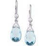 Genuine Swiss Blue Topaz Earrings 12 x 8mm Ref 261271