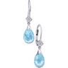 Swiss Blue Topaz and Diamond Earrings 10 x 7mm .025 CTW Ref 156227