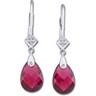 Genuine Brazilian Garnet and Diamond Earrings 10 x 7mm Ref 903002