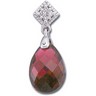 Genuine Brazilian Garnet and Diamond Pendant 12 x 8mm Ref 149409