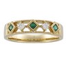 Genuine Emerald and Diamond Bridal Anniversary Band .1 CTW Ref 190580