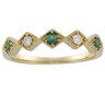 Genuine Emerald and Diamond Bridal Anniversary Band .1 CTW Ref 809248