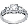 Moissanite and Diamond 3 Stone Anniversary Band 1.23 CTW Ref 700205