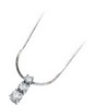 3 Stone Pendant Slide on 18 inch Diamond Cut Snake Chain .75 CTW Ref 983555