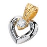 Two Tone Created Moissanite Heart Pendant | 4 mm | 1/4 carat | SKU: 64823