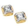 Two Tone Created Moissanite Earrings | 3.5 mm | 1/3 carat TW | SKU: 64838