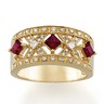 Diamond Anniversary Band with Genuine Ruby 3 x 3mm .25 CTW Ref 740297