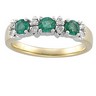 Two Tone Emerald and Diamond Bridal Anniversary Band .1 CTW Ref 156675