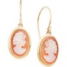 Genuine Carnelian Shell Cameo Earrings 16.5 x 12.5mm Ref 606441