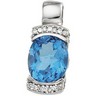 Genuine Topaz and Diamond Pendant 10 x 8mm .2 CTW Ref 353438