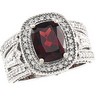 Genuine Mozambique Garnet and Diamond Ring 10 x 8mm .75 CTW Ref 995327