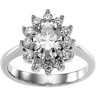 Moissanite and Diamond Ring 8 x 6mm 1.5 Carat and .38 CTW Ref 946905