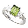 Ring with Emerald Cut Center Stone 7 x 5mm Ref 222297
