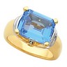 Swiss Blue Topaz and Diamond Ring .03 CTW Ref 620905