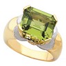 Two Tone Emerald Cut Genuine Citrine Ring 12 x 10mm Ref 913962