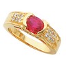 Chatham Created Ruby and Diamond Ring 7mm Ref 868178