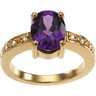 Oval Genuine Amethyst Ring with Diamonds 10 x 8mm Ref 145167