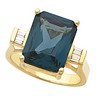 Blue Sapphire and CZ Ring Ref 371891