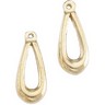 Gold Earring Jackets 12 x 6mm Wide Ref 340162