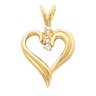 Diamond Heart Shaped Pendant 19 x 13mm Ref 105422