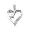 Diamond Heart Shaped Pendant 14 x 10mm .02 Carat Ref 266102