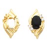 Genuine Onyx Earrings with Diamond Accents .06 CTW Ref 365533