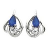 Pear Shaped Genuine Blue Sapphire Diamond Earrings .05 CTW Ref 226758
